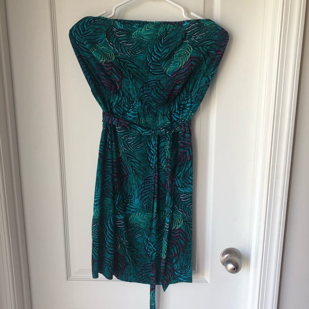 H&M Tropical Print Strapless Dress (Size 38)